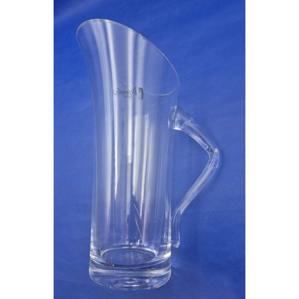 Gorgeous Denizli Handmade Crystal Pitcher 12" Tall Turkey 44oz Capacity